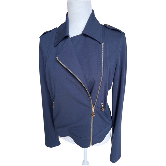 C Wonder Zip Moto Jacket Navy. Mint Condition. Size Medium. - Picture 5 of 5